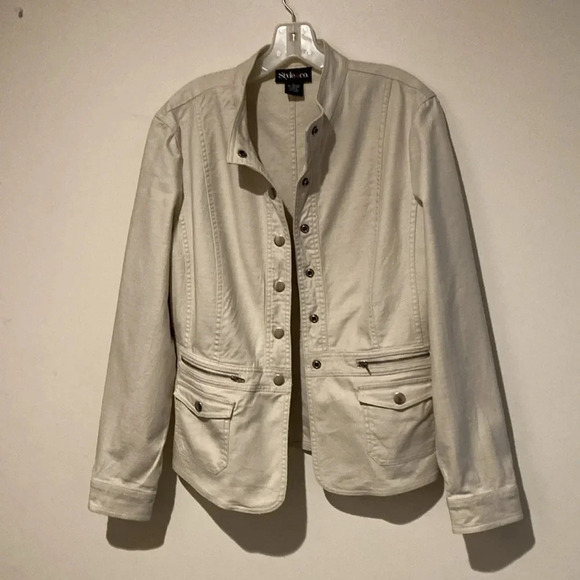 Style & Co jacket women’s large off white - Picture 2 of 7